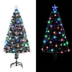 vidaXL kunstigt juletræ med fod/LED 120 cm 135 grene