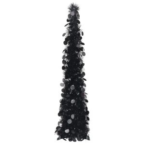 vidaXL kunstigt juletræ med pop-op-funktion 120 cm PET sort
