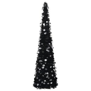 vidaXL kunstigt juletræ med pop-op-funktion 150 cm PET sort
