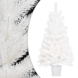 vidaXL kunstigt juletræ naturtro nåle 65 cm hvid