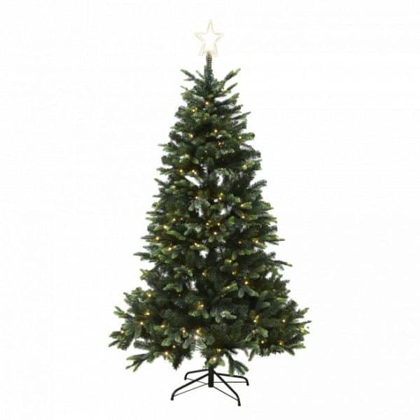 Juletræ kunstig PE/PVC LIFA, Klasse A+, 180x122 cm m/LED og stjerne NORDIC WINTER
