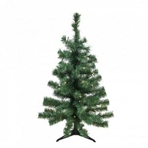 Juletræ kunstig PVC ALEX, Klasse B, 80X46 cm m/LED plastfod NORDIC WINTER