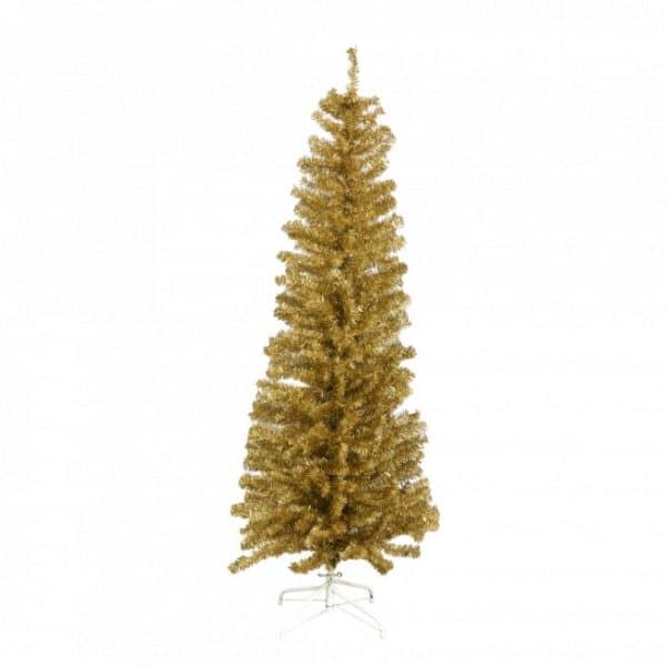 Juletræ kunstig smalt PVC BLING, Klasse C, 180X68 cm u/LED, guld NORDIC WINTER