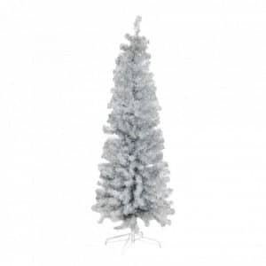 Juletræ kunstig smalt PVC BLING, Klasse C, 180X68 cm u/LED, sølv NORDIC WINTER