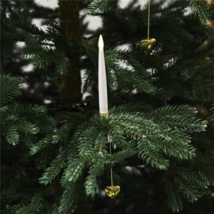 Nordic Winter juletræslys m/guldhjerte holder - 20 stk