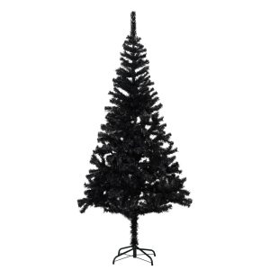 vidaXL kunstigt juletræ med fod 180 cm PVC sort