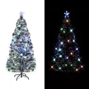 vidaXL kunstigt juletræ med fod/LED 180 cm 220 grene