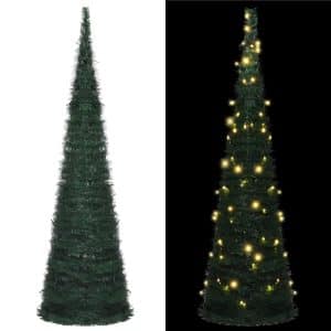 vidaXL kunstigt juletræ med pop-op-funktion og LED 150 cm grøn