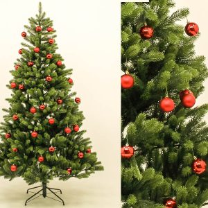 Juletræ 180 cm Spritzguss med 34 røde kugler