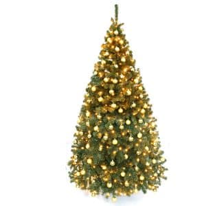 Juletræ 270 cm Georgia med 496 LED lys og 86 gyldne kugler