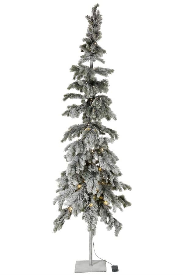 Juletræ med sne og LED lys - H220 cm fra J-Line
