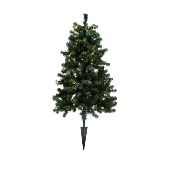 Juletræ kunstig PVC "ASKE", udendørs med spyd, Klasse B+, 120x82 cm m/LED