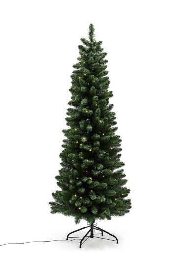 Juletræ kunstig smalt PVC "NOR", Klasse B+, 180X68 cm m/LED