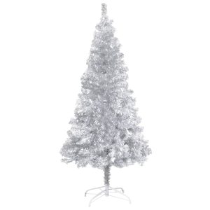 Kunstigt Juletræ Med Fod 120 Cm Pet Sølvfarvet