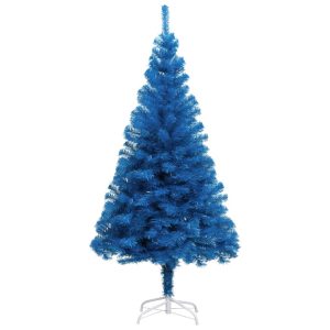 Kunstigt Juletræ Med Fod 120 Cm Pvc Blå