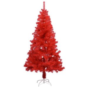 Kunstigt Juletræ Med Fod 120 Cm Pvc Rød