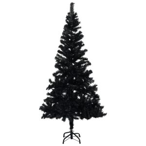 Kunstigt Juletræ Med Fod 210 Cm Pvc Sort