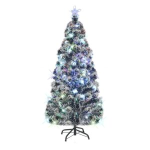 Kunstigt Juletræ Med Fod Og Led-Lys 180 Cm Fiberoptisk