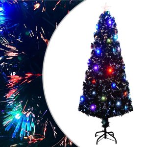 Kunstigt Juletræ Med Fod Og Led-Lys 240 Cm Fiberoptisk