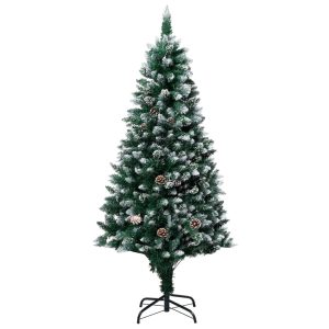 Kunstigt Juletræ Med Grankogler Og Hvidt Sne 150 Cm