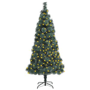 Kunstigt Juletræ Med Led-Lys 120 Cm Pvc Og Pe Grøn