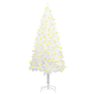 Kunstigt Juletræ Med Led-Lys 180 Cm Hvid