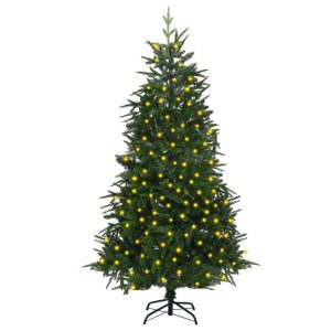 Kunstigt Juletræ Med Led-Lys 180 Cm Pvc Og Pe Grøn
