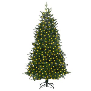 Kunstigt Juletræ Med Led-Lys 210 Cm Pvc Og Pe Grøn