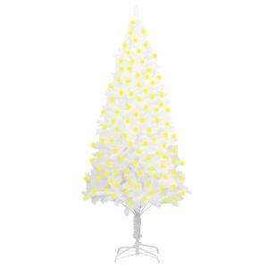 Kunstigt Juletræ Med Led-Lys 240 Cm Hvid