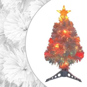 Kunstigt Juletræ Med Led-Lys 64 Cm Optisk Fiber Hvid