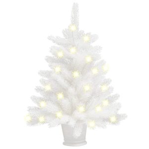 Kunstigt Juletræ Med Led-Lys 65 Cm Hvid