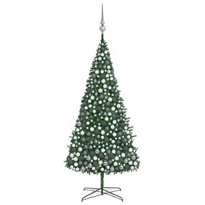 Kunstigt Juletræ Med Led-Lys Og Kuglesæt 400 Cm Grøn