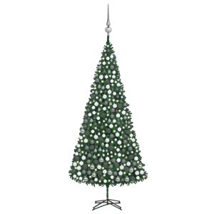 Kunstigt Juletræ Med Led-Lys Og Kuglesæt 500 Cm Grøn