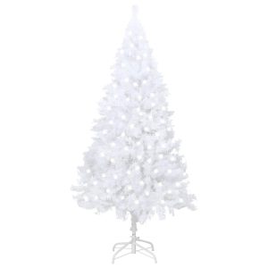 Kunstigt Juletræ Med Led-Lys Og Tykke Grene 120 Cm Hvid