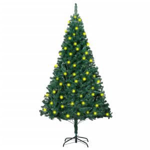 Kunstigt Juletræ Med Led-Lys Og Tykke Grene 150 Cm Grøn