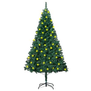 Kunstigt Juletræ Med Led-Lys Og Tykke Grene 180 Cm Grøn