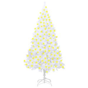 Kunstigt Juletræ Med Led-Lys Og Tykke Grene 210 Cm Hvid