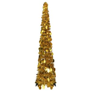 Kunstigt Juletræ Med Pop-Op-Funktion 120 Cm Pet Guldfarvet