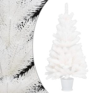 Kunstigt Juletræ Naturtro Nåle 90 Cm Hvid