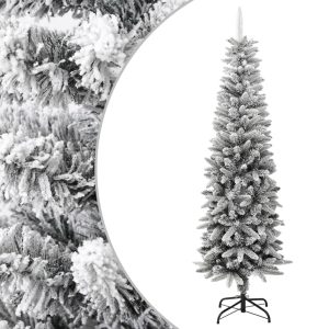 Kunstigt Smalt Juletræ Med Sne 180 Cm Pvc Og Pe