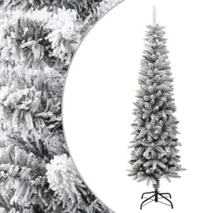 Kunstigt Smalt Juletræ Med Sne 210 Cm Pvc Og Pe