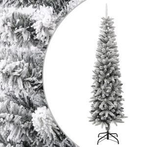 Kunstigt Smalt Juletræ Med Sne 240 Cm Pvc Og Pe