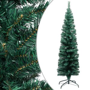 Smalt Kunstigt Juletræ Med Fod 120 Cm Pvc Grøn