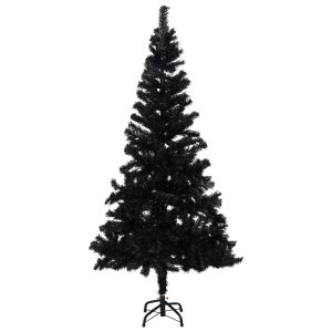 kunstigt juletræ med fod 150 cm PVC sort