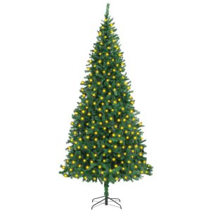 kunstigt juletræ med LED 300 cm grøn