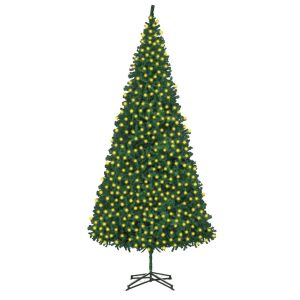 kunstigt juletræ med LED 500 cm grøn