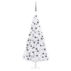 kunstigt juletræ med LED og kuglesæt 300 cm hvid