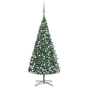 kunstigt juletræ med LED og kuglesæt 400 cm grøn