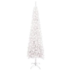 smalt juletræ med LED 240 cm hvid