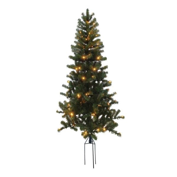 Juletræ kunstig PVC "ASKE", udendørs med spyd, m/LED 2 størrelser - H150 x Ø90 cm